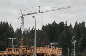 The jib of a 2019 Liebherr 81K.1 self-erecting crane.