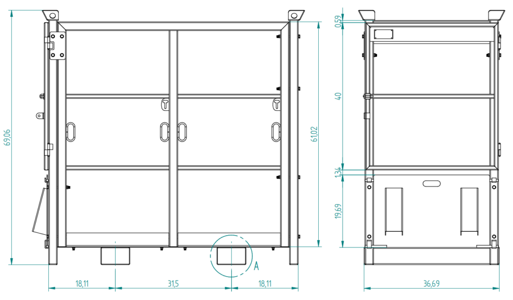 Boscaro PB-2SBF Propane Bottle Carrier Spec Image from Bigfoot Crane Company